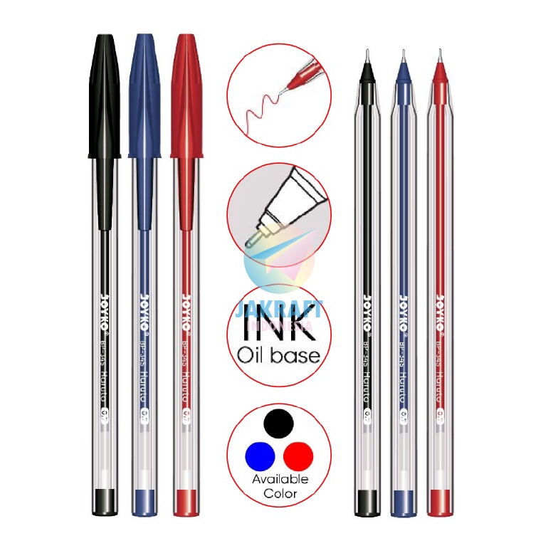 

DISCOUNT 12 Pcs Pulpen Bolpen Ballpoint Pen JOYKO BP345 Haruto 7 mm Murah Anti Macet