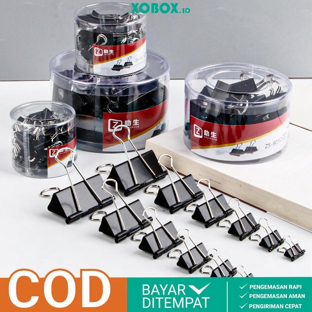 

SPESIAL AWAL TAHUN Binder Clip Hitam Penjepit Kertas Multifungsi 1 Lusin Bebas Karat ATK8 XOBOX