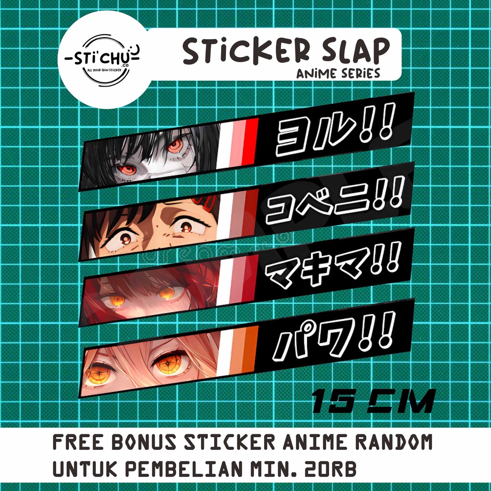 

PAKET HEMAT Sticker Slap Anime Chainsaw Man Slap Eyes Vinyl anti air