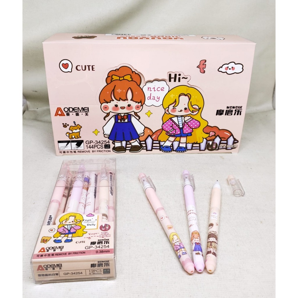 

pulpen gel Aodemei bisa dihapus terbaru 1 box isi 12 pcs - rand0m