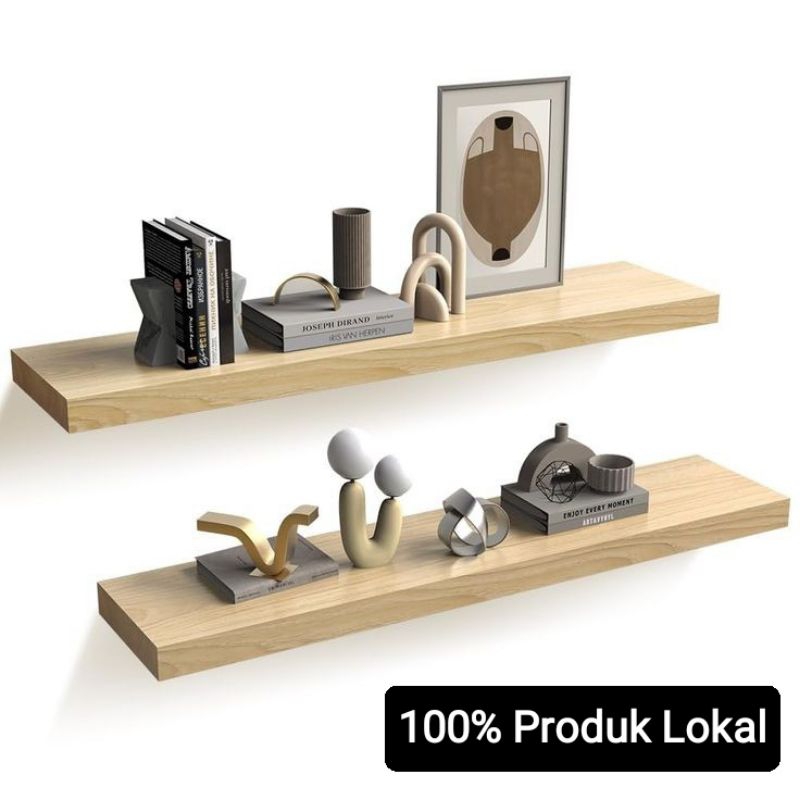 Rak Dinding Kayu Jati Aesthetic panjang 50 cm