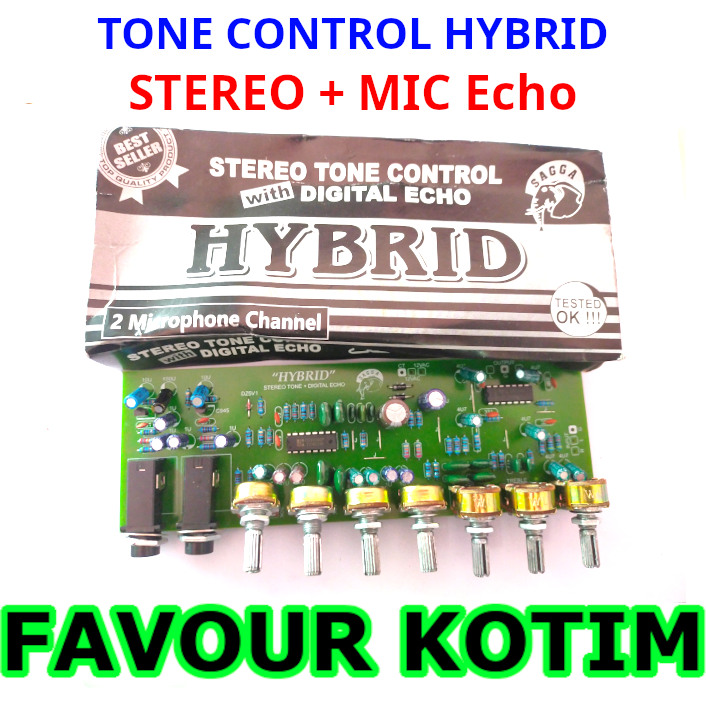 KIT TONE CONTROL STEREO DIGITAL ECHO HYBRID 2 MIC 7 POTENSIO FVKOTIM