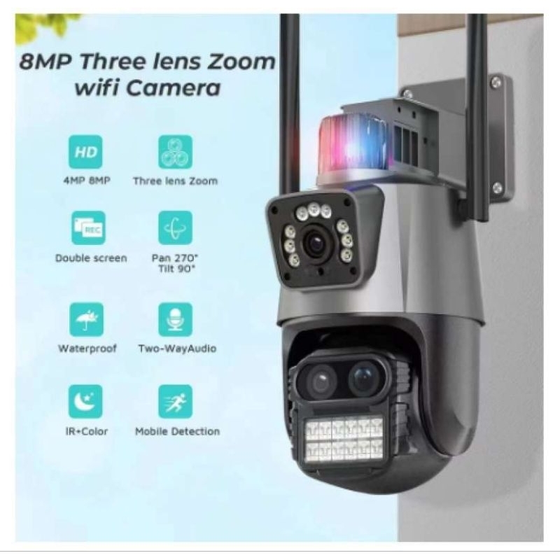 IP KAMERA CCTV OUTDOOR PTZ ICSEE SPEED DOME 12MP  DUAL LENSA  ZOOM XMEYE