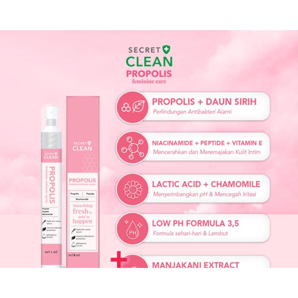 Aurabaik Secret Clean Propolis Spray - Secret Clean Propolis Wash- Secret Clean Feminine Care
