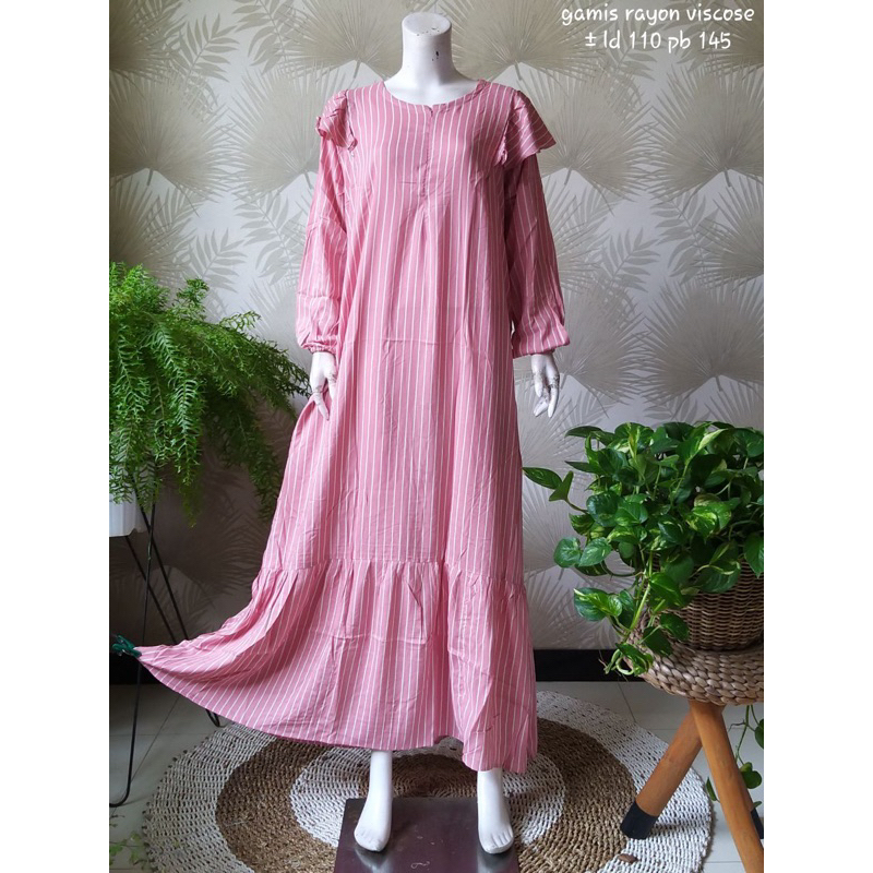 Gamis Rayon Viscose Salur Premium