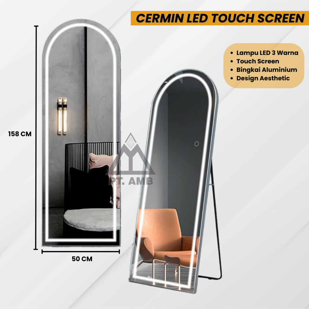KACA CERMIN LED TOUCH SCREEN FULL BODY/MIRROR LED TOUCH SCREEN/CERMIN LAMPU LED