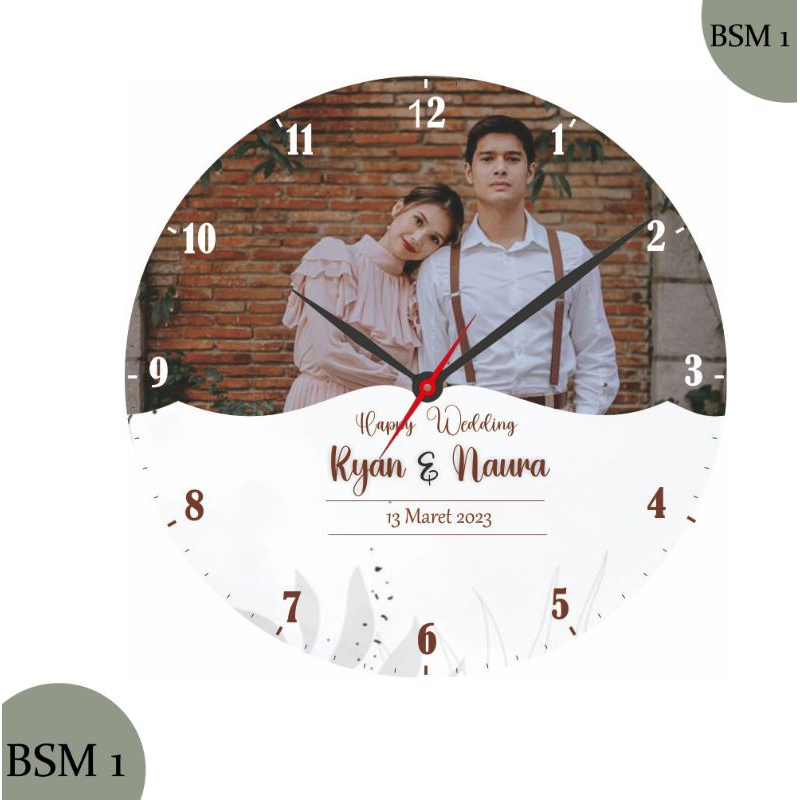 JAM DINDING MURAH KAYU CUSTOM FOTO SENDIRI/NAMA