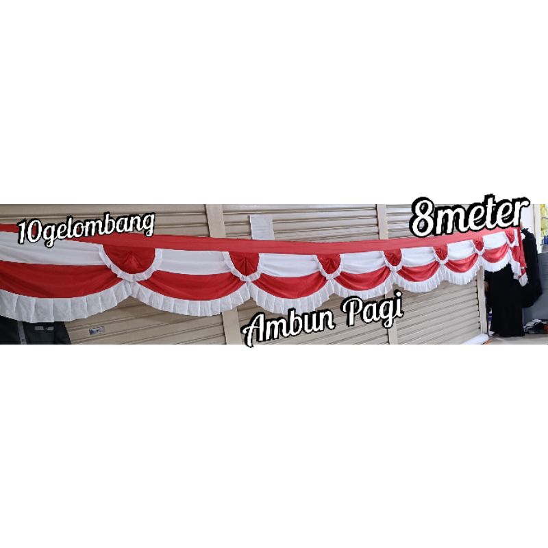 

best seller background merah putih bendera dinding vitrase merah putih melamin 8meter