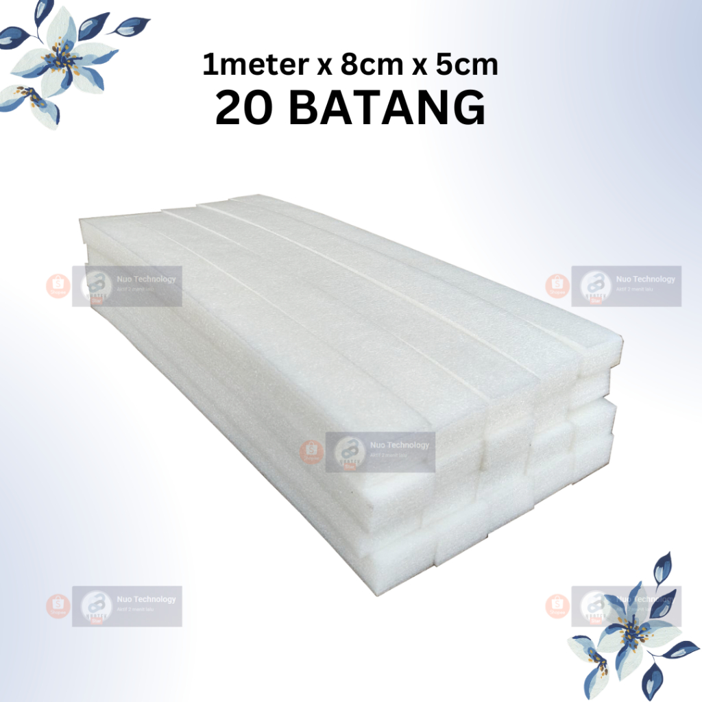 Busa Dekorasi 20 Batang Panjang 1 Meter Busa Elastis Busa Bunga Foam Dekorasi