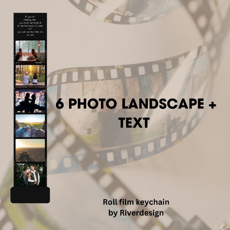 Customized roll film keychain 6 photos landscape | gantungan kunci roll film | Kado unik murah | rol