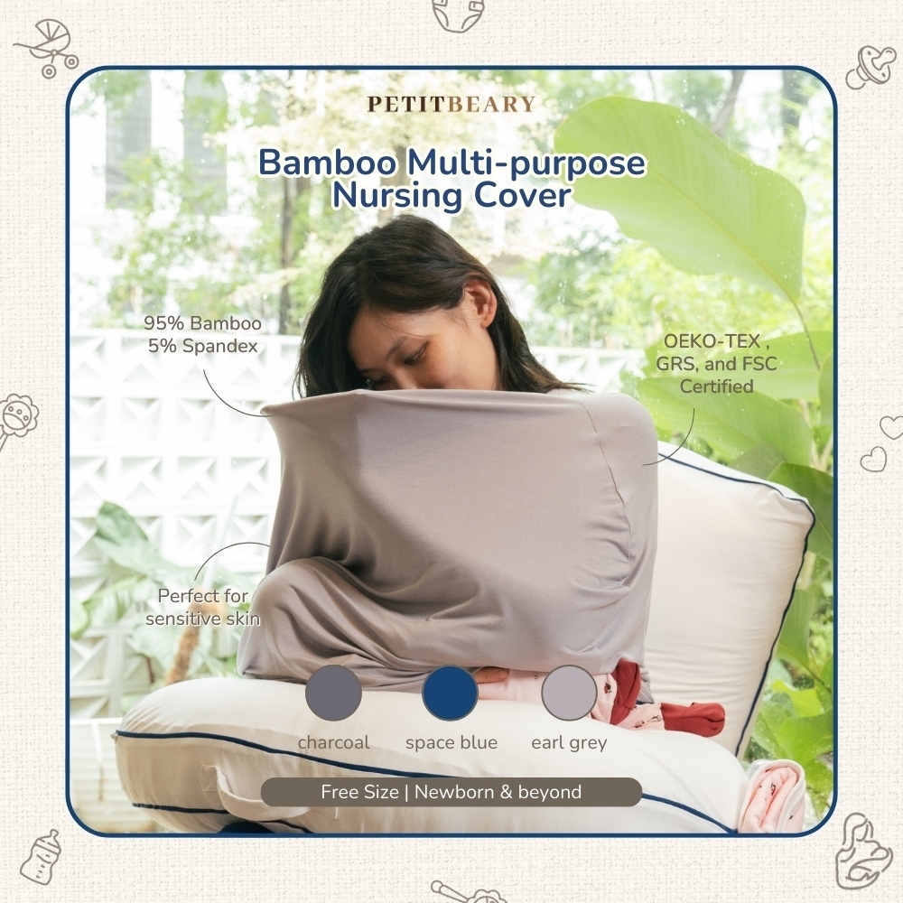 Giggles - Bamboo Multi-purpose Nursing Cover | Petit Beary ( Apron Menyusui )