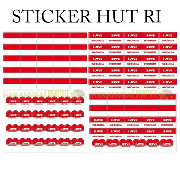 

Stiker Pipi Love Kotak I LOVE INDONESIA Sticker Dirgahayu Merah Putih 17 Agustus HUT RI