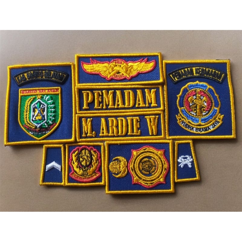 BORDIR TIMBUL PEMADAM KEBAKARAN [LIS KUNING]