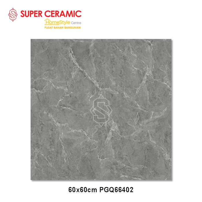 60x60 Glazed Porcelain Granit Lantai Dinding Abu-Abu - PGQ66402