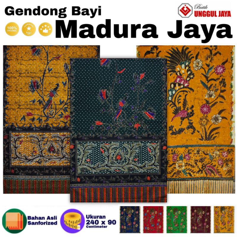Selendang Madura Jaya Unggul Gendong Bayi Kain Batik Motif Burung Cukin Jarik Tradisional Panjang