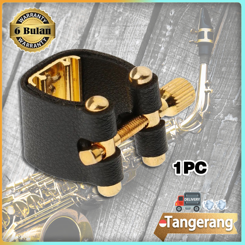 Ligature Saxophone Alto Sopran Tenor Ebonit Size Kulit Kualitas Tinggi Untuk Mouthpiece Metal