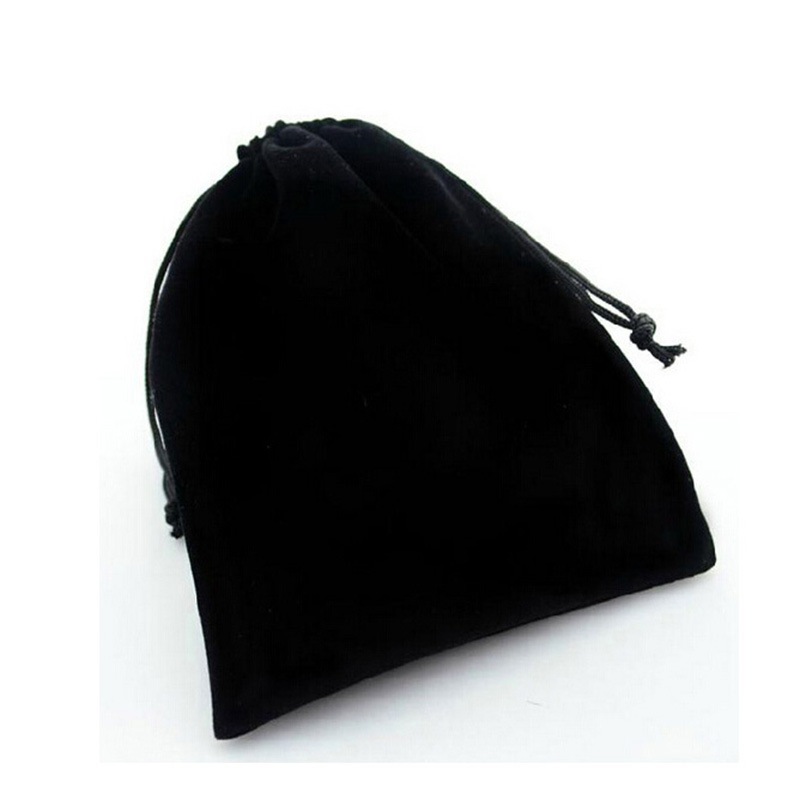 Kantong Perhiasan Kain Hitam 5 x 7 cm / Tas Perhiasan / Tas Kemasan / Tas Serut / Tas Bludru / Pouch