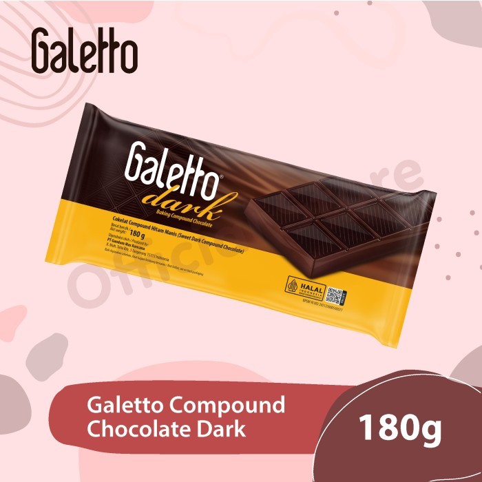 

Galetto Dark Compound 180gr (Coklat Blok Dark Coklat)