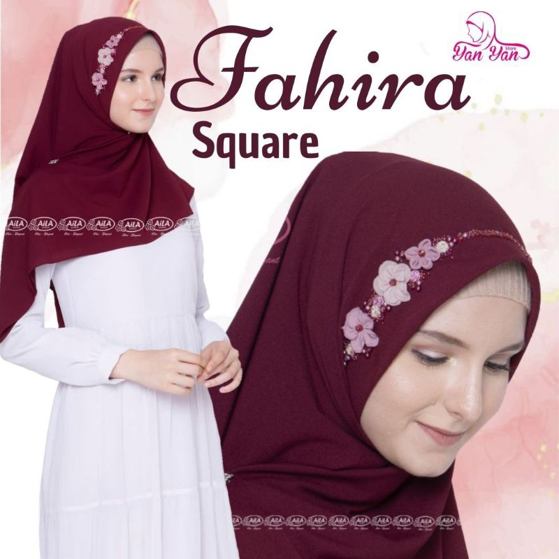 Fahira Square Hijab Segiempat Original By Aila Hijab Handmade Modern Premium Best Seller Anti Gerah