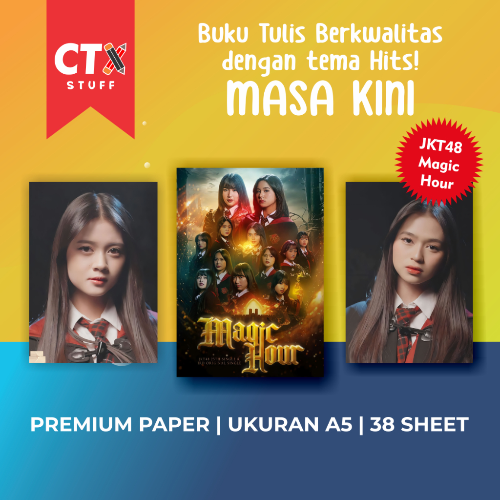 

JKT48 MAGIC HOUR Buku Tulis A5/Buku Tulis Custom Cover/Buku Tulis Unik/Buku Tulis Lucu/Buku Tulis Cute/Buku Tulis Anak/Buku Tulis Sekolah/Buku Tulis JKT48/Photo Card JKT48/PC JKT48
