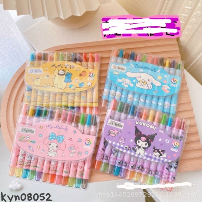 

Crayon Putar 12 Warna Karakter Sanrio / Crayon Stik / Rolling Crayon