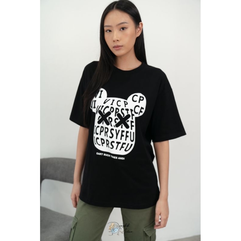 - BANGKOK MEDAN - READY KAOS OVERSIZE TEE MONO HEAD BEAR / KAOS OVERSIZE TEE WANITA
