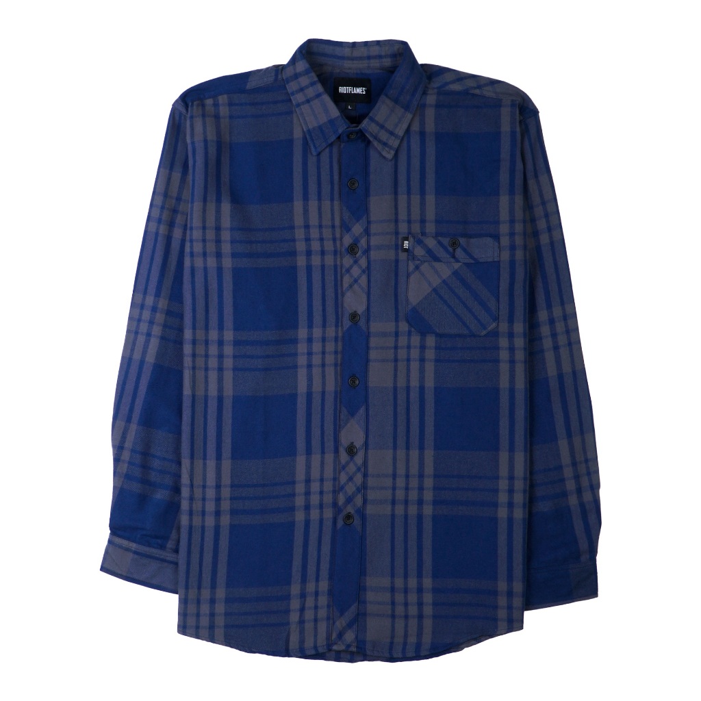RIOT FLAMES Flannel - RS 23 - Navy Grey