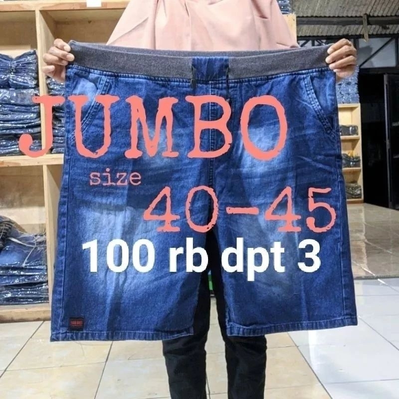 CELANA JEANS JUMBO XXXL jeans kolor pendek