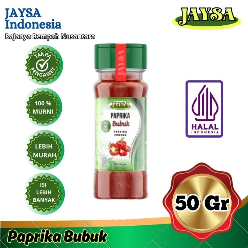 

JAYSA Paprika Bubuk 50 gr/ Paprika Powder / Ground Paprika / Paprika Merah Bubuk / Red Paprika Powder / Paprika Bubuk Murni / Paprika Bubuk Super / Paprika Bubuk Premium / Bell Pepper Powder