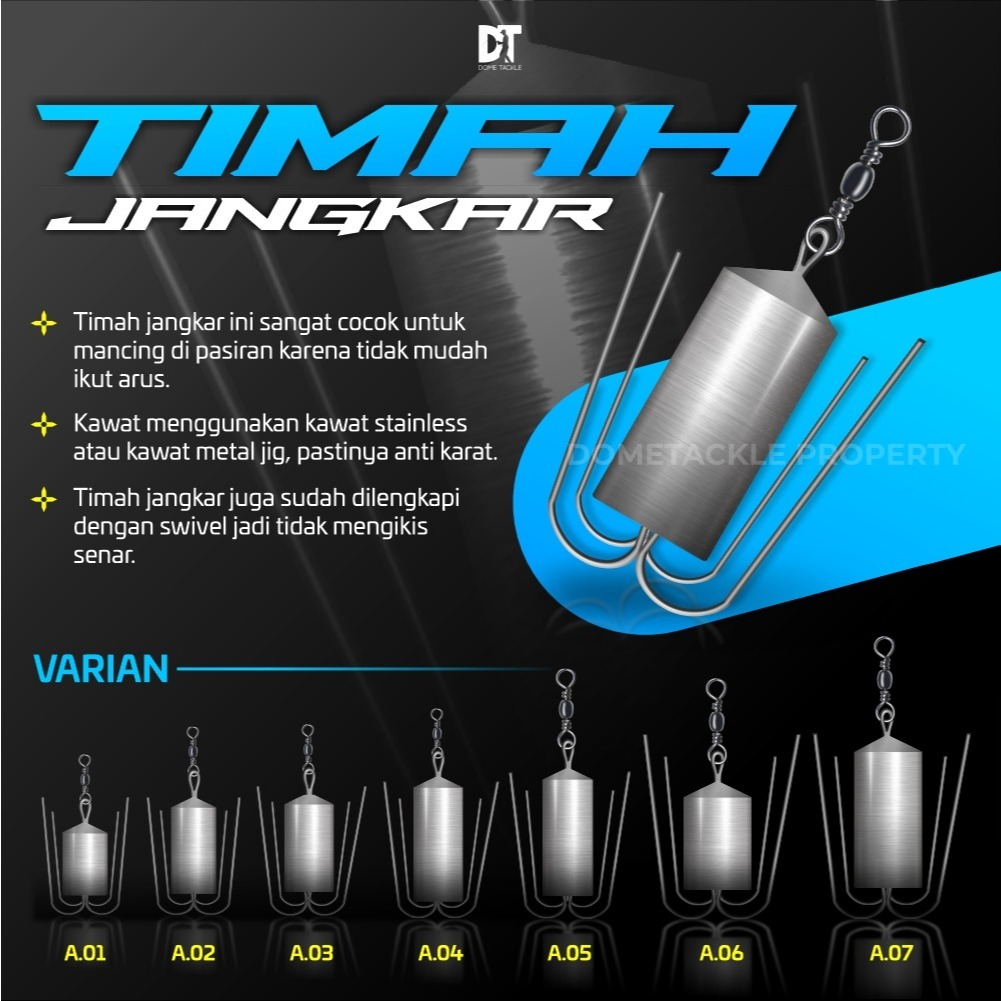 Timah Pancing Jangkar Markiman Timbel Pemberat Pancing Model Jangkar Eceran Perbiji Anti Nyangkut Su