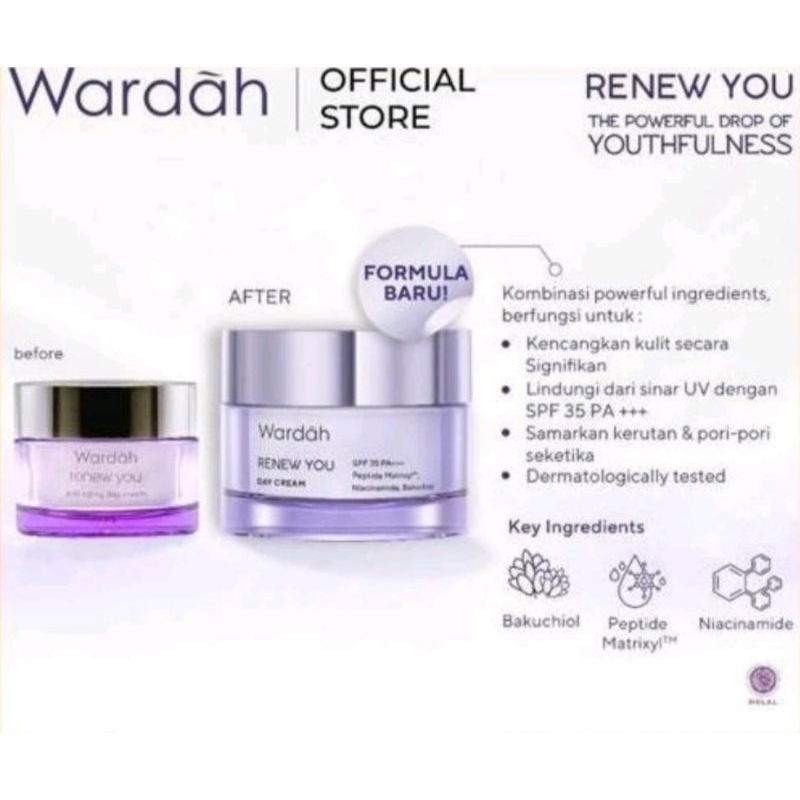Wardah renew you cream siang