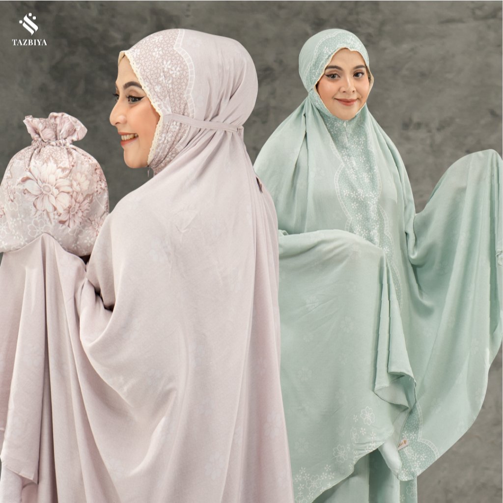 MUKENA TAZBIYA ORIGINAL 2in1 SAQILA MUKENA DEWASA JUMBO BAHAN KATUN RAYON MUKENAH UMROH HAJI
