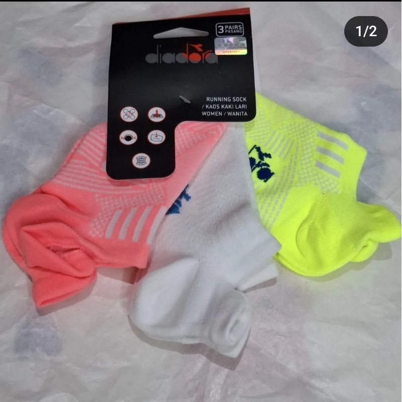 Diadora Running Ankle Socks / kaos kaki olahraga