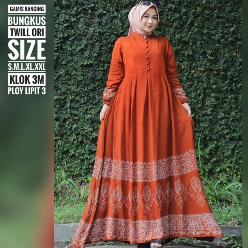 Gamis Twill Pekalongan Rayon super Batik Pekalongan Original Kaftan Abaya Anjanistore terbaru Gamis 
