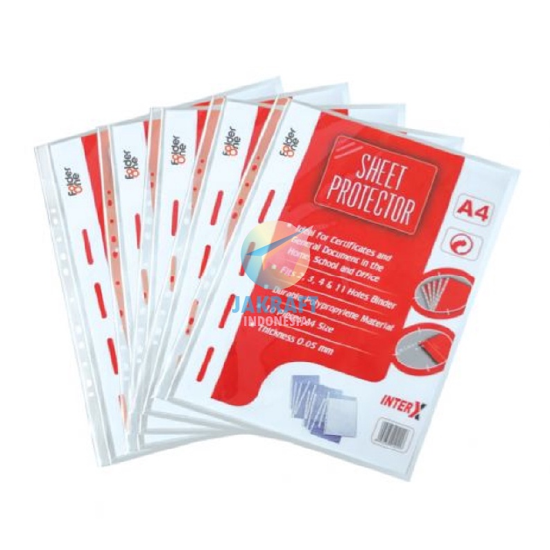 

TERMURAH 1 Pcs Sheet Protector INTERX A4 5 mm PP Pocket Kantong Document Ordner Binder Bantex