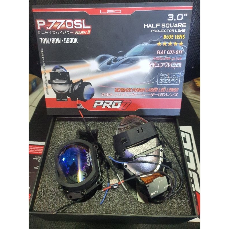 PRO7 BILed Half Square PRO7 P770SL 70/80W Blue Lens
