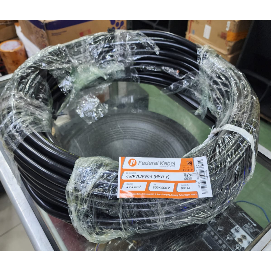 (50 METER) Kabel Serabut Federal - NYYHY 4x4 mm