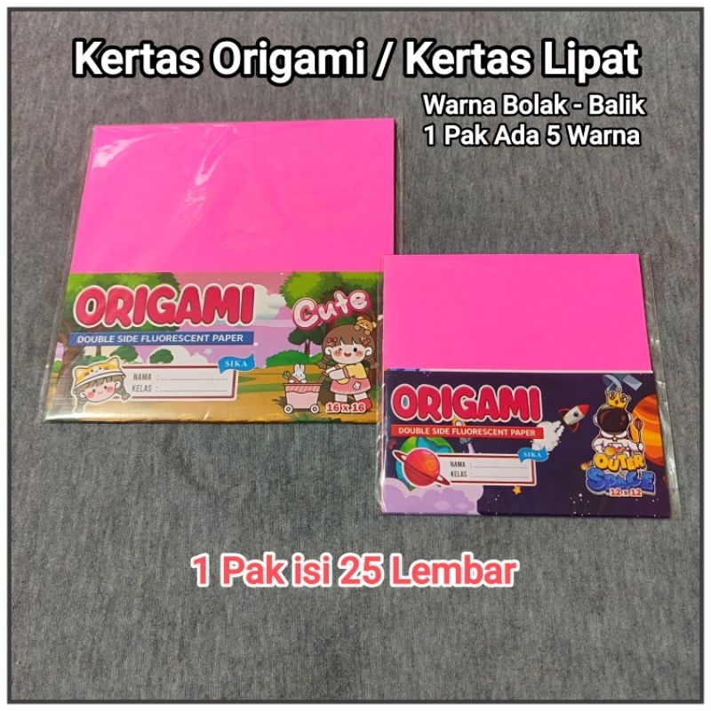 

20 Pak Kertas Origami Isi 25 Lembar ( Warna Bolak - Balik )