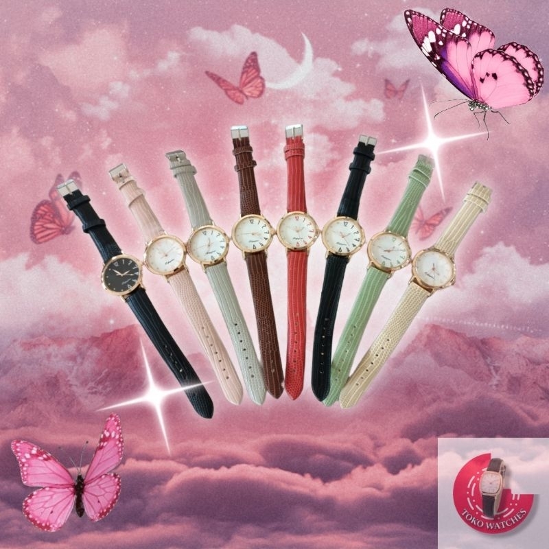 TOKO WATCHES - JAM TANGAN WANITA ANALOG HAPPYTIME STRAP KULIT