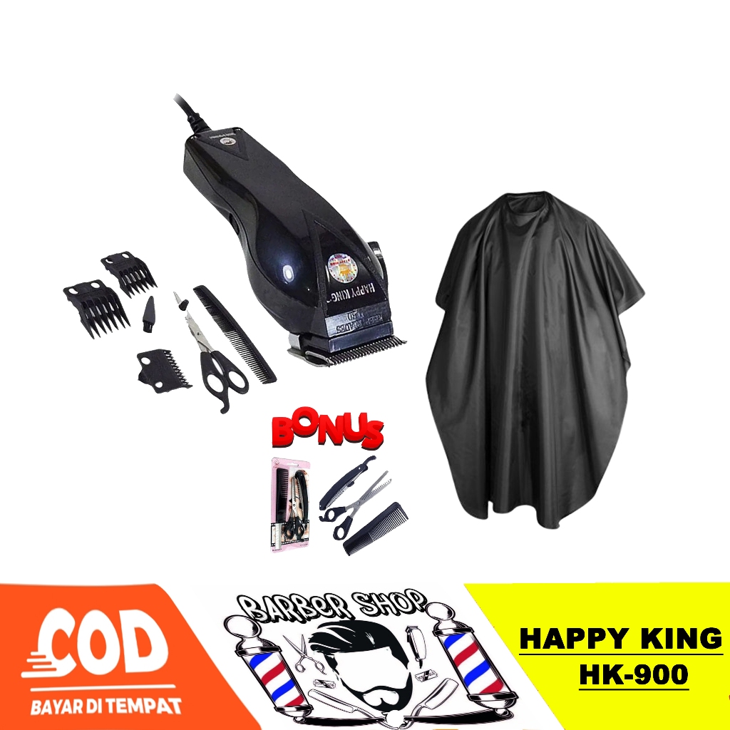 Paket Mesin Cukur Rambut Happy King Full Set Cukur Praktis Perawatan Pria