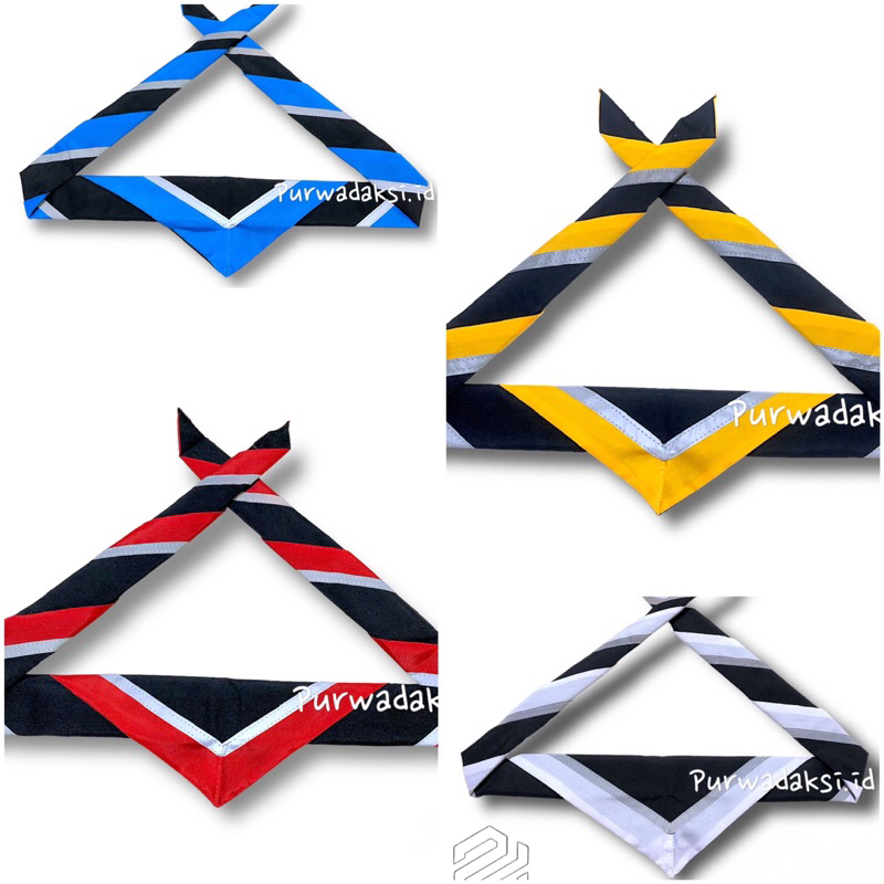 scraf pramuka kattun jumping hitam  scraf pramuka polos  Scraf polos menyala pramuka bahan katun jum