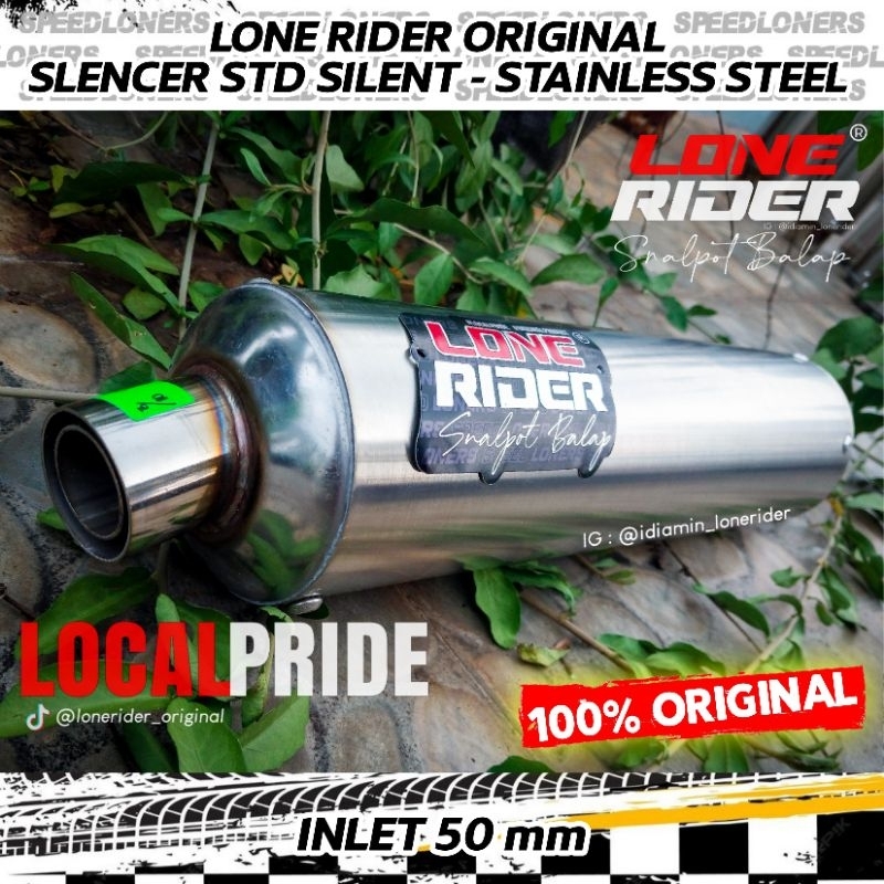 Knalpot Lone Rider Original Silincer STD Silent Standar Bass Inlet 50 mm