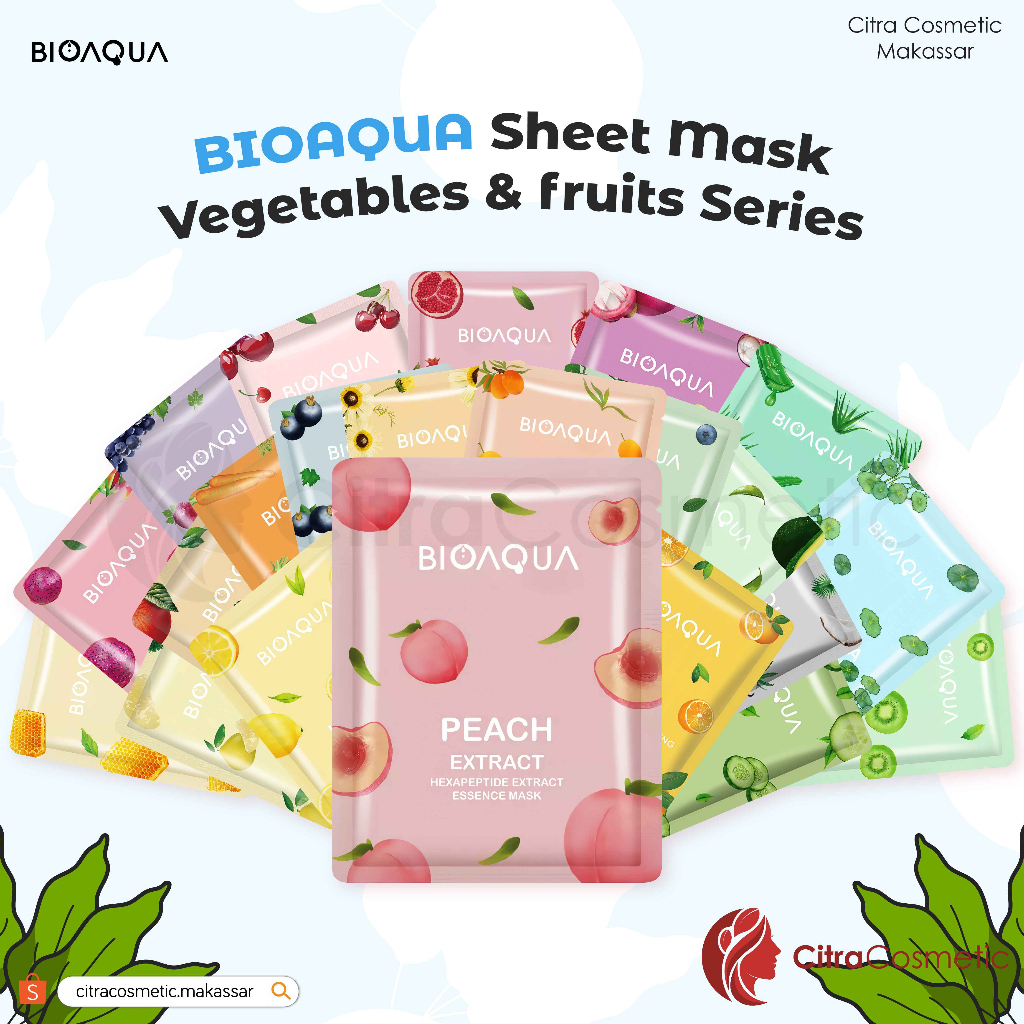 6 PCS Sheet Mask BIOAQUA/ GROSIR TERMURAH READY Masker 100% Original BPOM BIOAQUA Sheet Mask/Sheet M