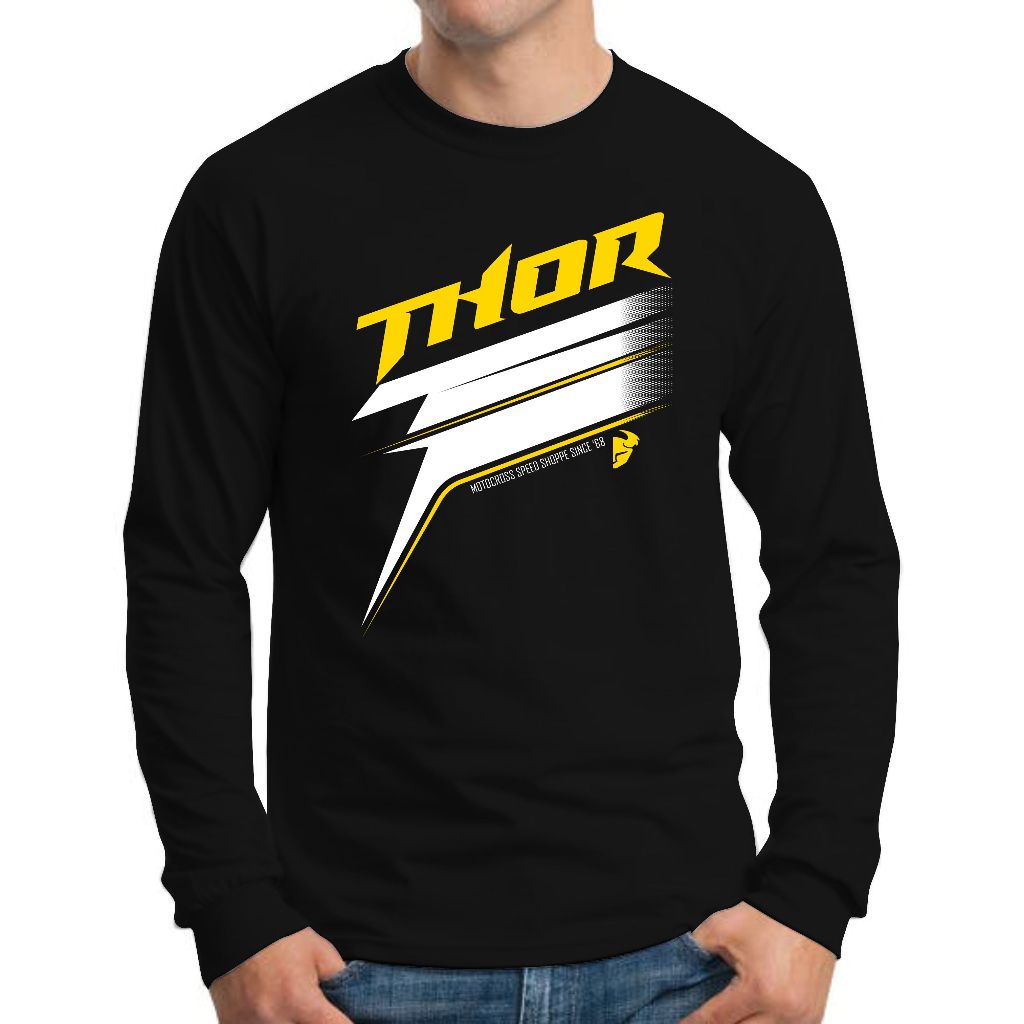 Kaos Distro Thor Lengan Panjang Kaos Trail Motor Cross Kaos Racing Baju Pria Supermoto