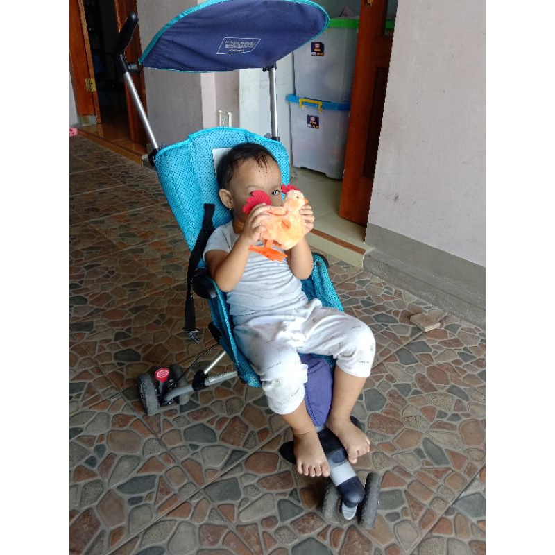 cocolatte isport biru stroller traveling preloved