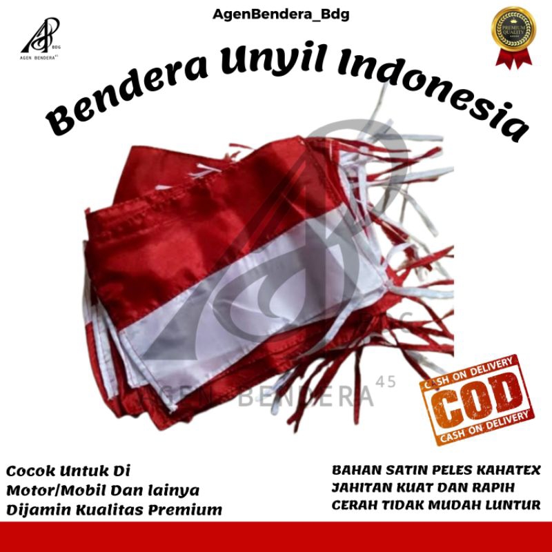 Bendera Merah Putih Kecil / Bendera Indonesia / Bendera Kecil Kain Motor Ukuran ±15x20cm Bendera Uny