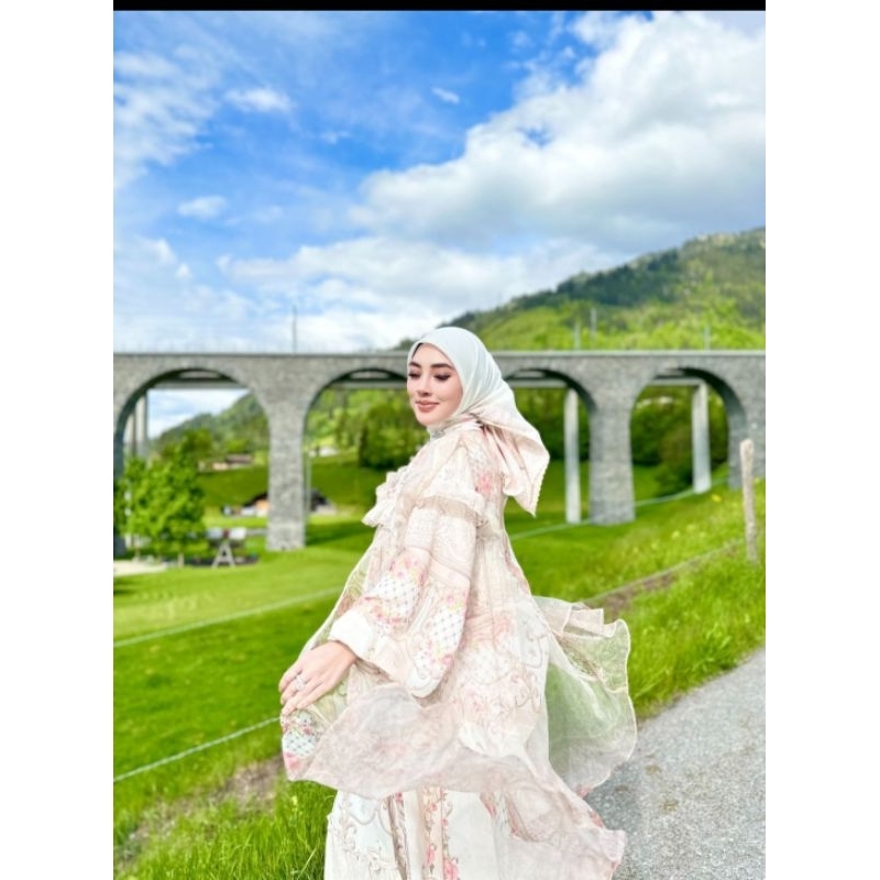 Dress sutra kombinasi sifon terbaru by Shella saukia