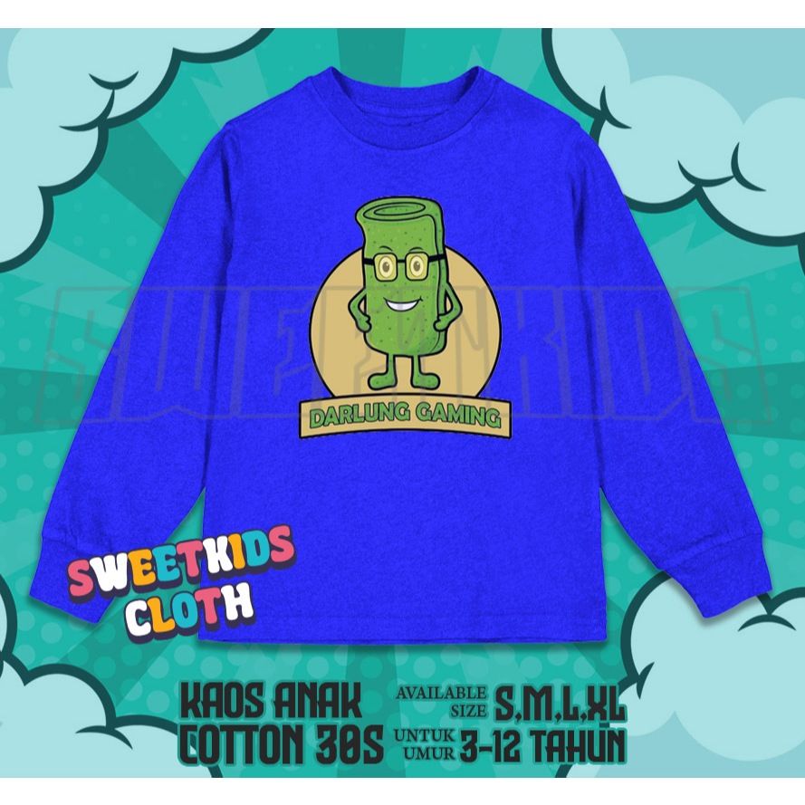Kaos Anak Darlung Gaming Lengan Panjang / Baju Anak Darlung Gaming Panjang