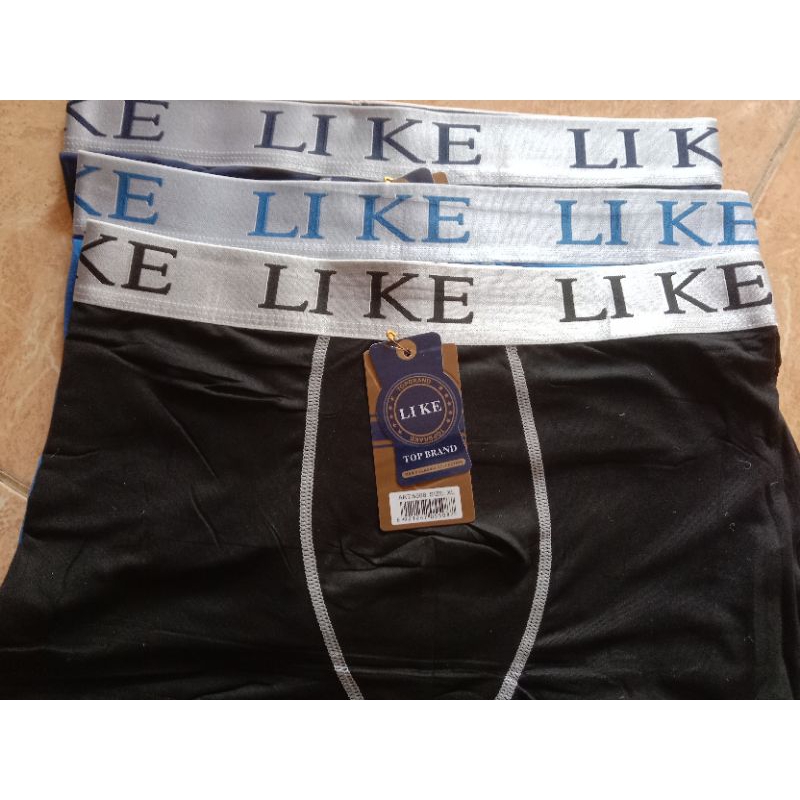 (3pcs)BOXER LIKE SILVER/Boxer Cowok/Boxer Pria/Dewasa/Remaja/Boxer Nyaman di pakai