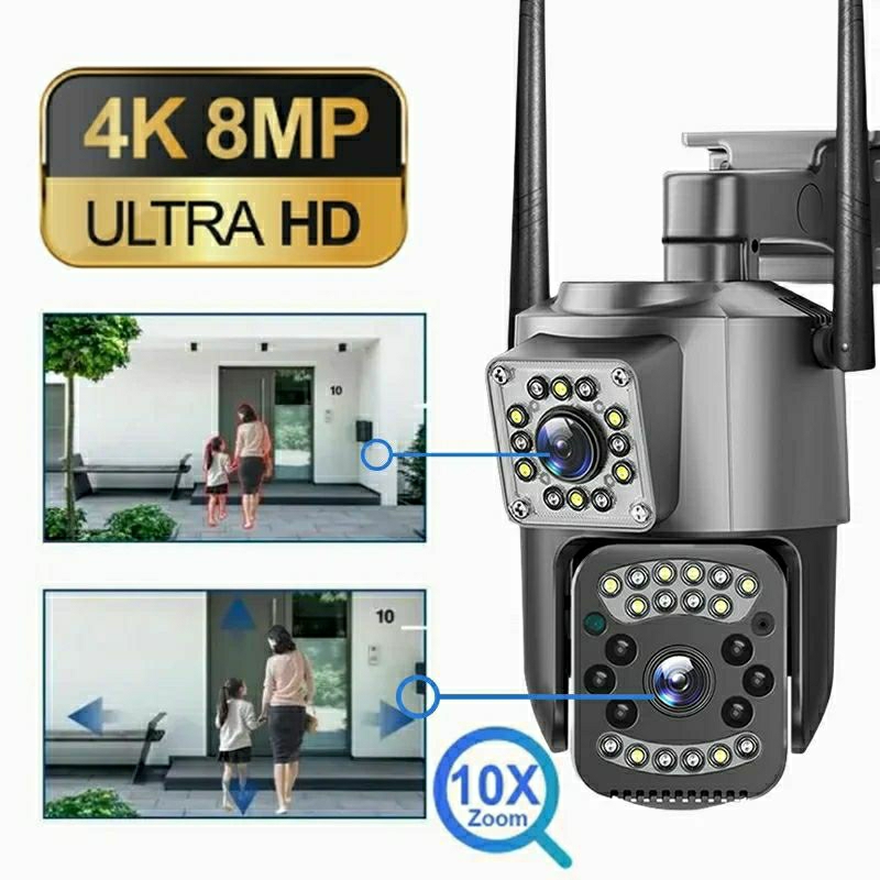 IP Camera Dual Camera V380 CCTV PTZ Speed Dome Waterproof Outdoor